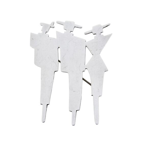 Vintage Mexico Taxco TN-44 Sterling Silver 925 Modernist Trio Brooch - Picture 3 of 7